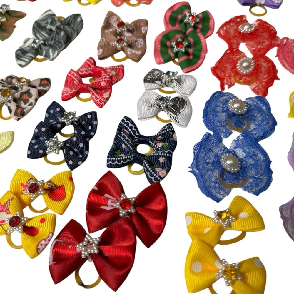 54 Small Fancy Dog Pet Child Baby Grooming Bows Color‎ Variety C14Q